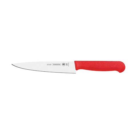 Tramontina Since 1911, Made In Brazil Professional 10 Inches Meat Knife With Stainless Steel Blade And Red Polypropylene Handle With Antimicrobial Protection