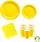 Party Time 48-Pieces Complete Party Pack Yellow 9" Dinner Paper Plates , 7" Dessert Paper Plates, 9 oz Cups, 2 Ply Napkins - Birthday Party Tableware Set, Yellow Party Theme