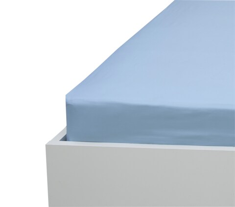 Deyarco Princess Fitted Sheet 2pc-Fabric: Cotton Poly Easy Iron - Color: Lt. Blue -Size: Single 120x200+25cm + 1pc Pillowcase 50x75 cm