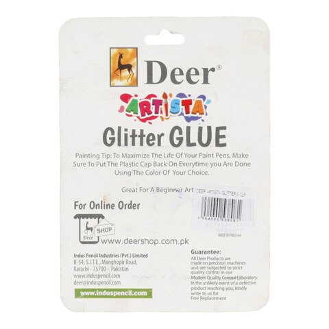 DEER GLITTER GLUE TUBE BLISTER 6