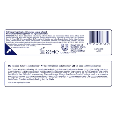 Dove Exfoliating Macadamia Body Scrub 225ml