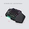 HXSJ V100 35 Key Single Hand Membrane Mini 35 Keys Gaming Keyboard with USB Wired for PUBG LOL CS Gamer
