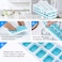 Generic New Environmentally Friendly Silicone Plastic Ice Cube Mold 14 Squares Ice Making Container 4-Pieces Blue