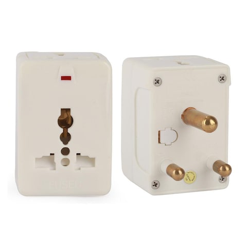 Terminator Multi-Plug Fitted 15A Fuse 3 Pin Round Plug Light+2 Way 3 Pin Universal