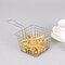 Generic-Kitchen French Fry Basket Square Poaching Boiling Deep Frying Snack Food Frying Basket Holder Cook Tool with Handles for Home Restaurant Hotel Tableware