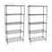 2 Pack 5-Wire Shelving Metal Storage Rack Shelves Standing Storage Shelf Units for Laundry Bathroom Kitchen Pantry Closet(Black)
