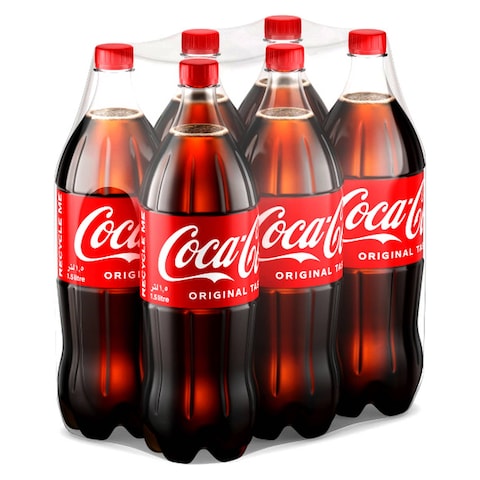 Coca-Cola Original Taste Carbonated Soft Drink Pet 1.5L Pack of 6