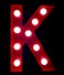 LED Marquee Letter Light Sign Wooden Red (K) 25cm
