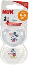 Nuk Trendline Orthodontic Silicone Soother, Disney Mickey Mouse And Minnie Mouse, Pack Of 2