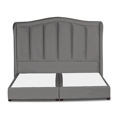 إن هاوس شومت هيكل سرير منجد بالمخمل - نفر ونص - 200×140 سم - رمادي