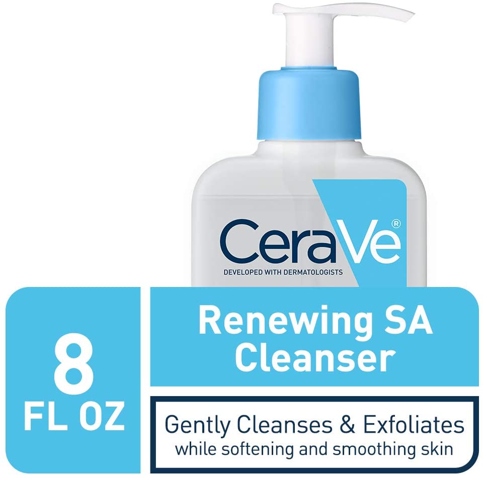 Cerave Sa Cleanser Salicylic Acid Face Wash With Hyaluronic Acid, Niacinamide &amp; Ceramides Bha Exfoliant For Face 8 Ounce, Multi, 8 Fl Oz (Pack Of 1)