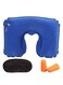 Generic Soft Travel Pillow With Eye Cover And Ear Plugs Blue 44x27centimeter