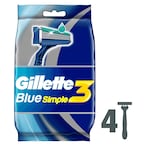 Buy Gillette Blue Simple 3 Men Disposable Razors - 4 Count in Egypt