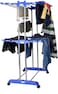 Besto Double Layer Cloth Drying Stand Rust-Free Stainless Steel Layer Foldable Clothes Dryer Rack/Folding Laundry Dry Stands with Wheels for Home/Indoor/Outdoor/Balcony