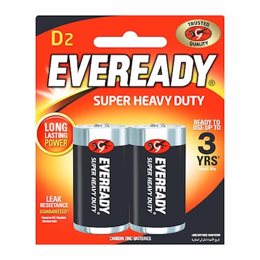 Eveready D2 Batteries - 2 Batteries