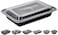 Go2Camps Alsaqer [5 Pack] Compartment Black Base With Lids Food Storage Container(28 Oz) Re28, Disposable Food Container, Meal Containers, Lunch Boxes Microwave, Freezer Safe (1 - Compartment)