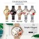 CURREN-CURREN 9060 Luxury Casual Business Quartz Women Watch Flower Dial Elegant Exquisite Lady Wrist Watch 3ATM Waterproof Clock Wristwatch for Female Ladies with Stainless Steel Mesh Strap Band