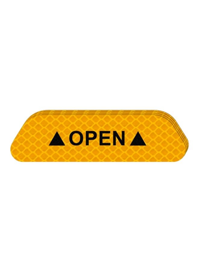 Generic 4-Piece Open Safety Warning Reflective Sticker Set