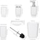 Bathroom Accessories Set of 6 Modern Design 6 Pieces Bathroom Accessory Set Soap Dispenser Toothbrush Holder Tooth Mug Soap Dish Toilet Brush Rubbish for Bathroom Home Decor (White)
