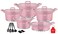 Granite Cookware Set 17 Pcs Model 9008 Pink