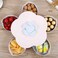 Generic-Snack Box Candy Plate Petal-Shaped Rotating Candy Box Snack Tray Dried Fruit Plate Storage Organizer with Mobile Phone Holder