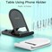 Yesido C141 Adjustable Desktop Phone Stand, Fits 3.5 to 7 Inches, ABS &amp; Silicone, Lightweight Foldable Design, Multiple Angle Viewing - Black