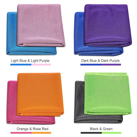 Generic-2 Pack Cooling Towel Soft Breathable Travel Ice Towel for Gym Fitness Workout Yoga Sport Running Camping Hiking
