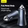 Baseus 40W USB-C Car Charger Adapter Cigarette Lighter Dual USB Fast Charging PD3.0 And QC 4.0 With Type C To Lightning For iPhone 15/14/13/12/11, Samsung Galaxy S20, Huawei Mate 30 And More Grey