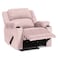 In House Velvet Classic Cinematic Recliner Chair With Cups Holder - Light Pink - Lazy Troy