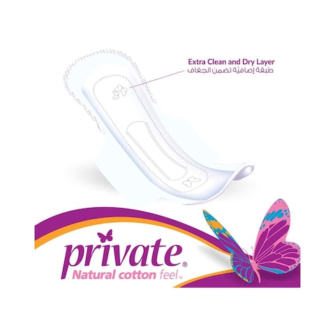 Private Sanitary Pads - Extra Thin - Night with Wings - 14 Pads