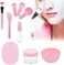 Generic 9Pcs DIY Mask Kit Bowl Soaking Bottle Spoon Puff Spatula Brush Spray (Pink)
