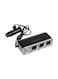 Generic - USB Car Charger With Triple Lighter Socket Black