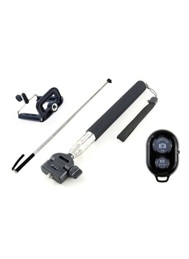 Generic - Selfie Stick Monopod With Bluetooth Remote Shutter Black