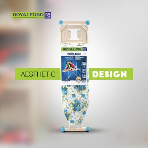 Royalford Mesh Ironing Board 41X116 Cm - Portable, Steam Iron Rest, Heat Resistant Cover