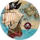 Pirates Map 7in Round Lunch Plates 8 pcs