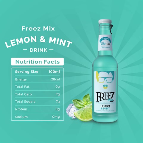 Freez Mix Carbonated Flavored Drink Lemon And Mint 275ml