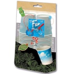 Buy Fun Everyday Green Track Disposable Paper Cups Blue And White 180ml 50 PCS in UAE