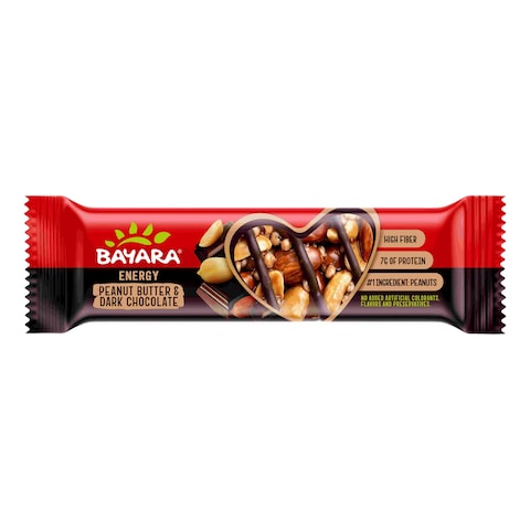 Bayara Peanut Butter and Dark Chocolate Energy Bar, 40g