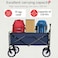 Egardenkart Heavy-duty Wagon Trolley Cart - Foldable Trolley for Shopping, Camping, Beach, Picnic   Shopping Trolley with Adjustable Handle and 360° Wheels   Multipurpose Camping trolley (Navy Blue)