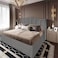 In House Shumt Velvet Bed Frame - Queen - 200x160 cm - Gray