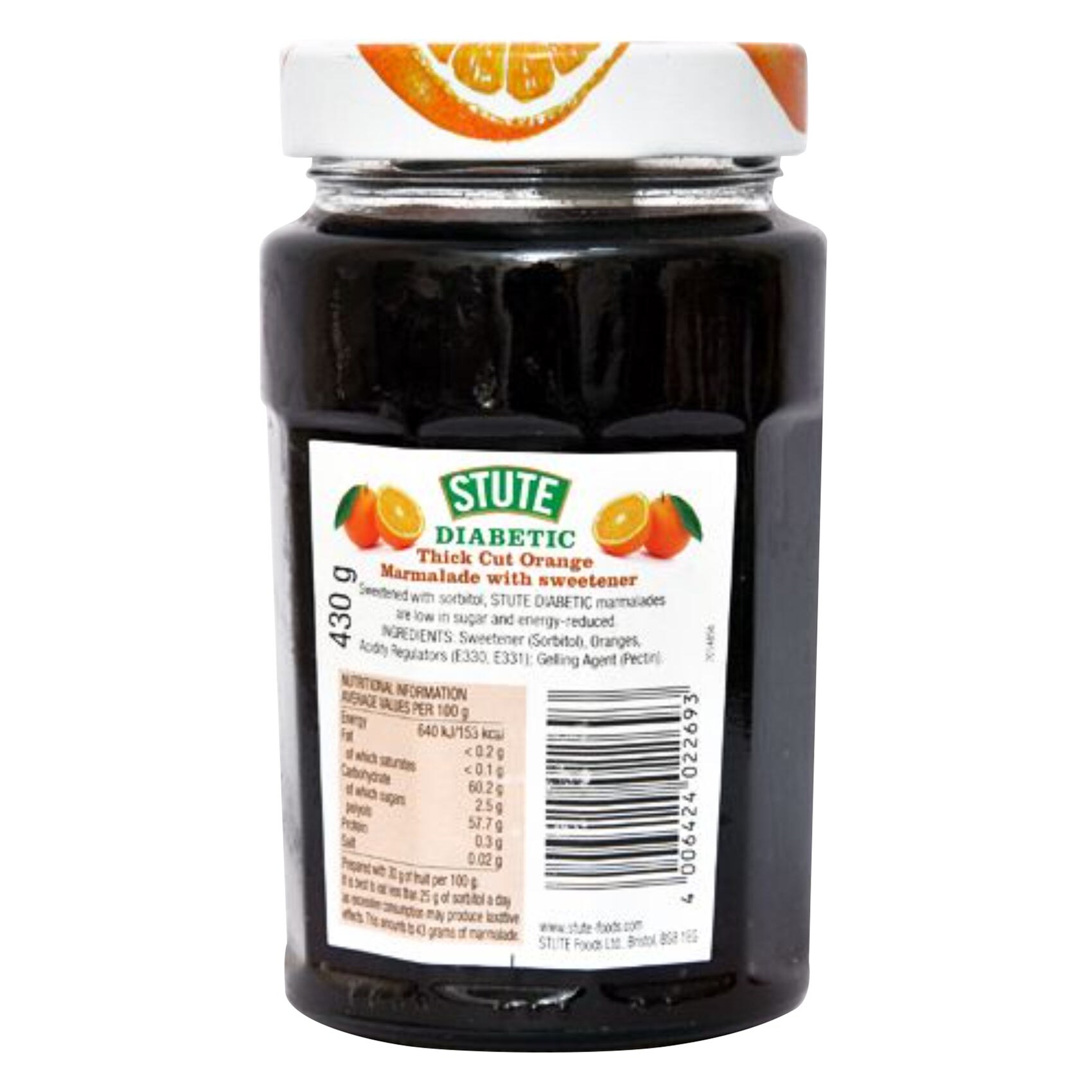 Stute Jam Diabetic Thick Cut Orange Marmalade Sugar Free 430 Gram product thumbnail 2
