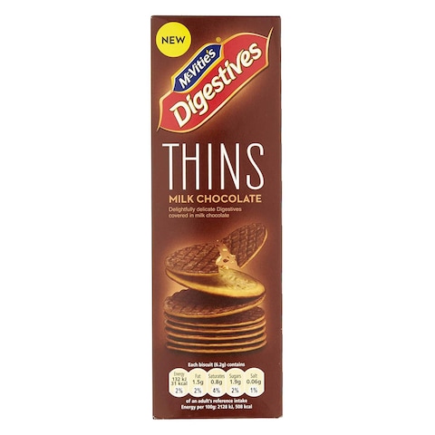 McVitie&#39;s Digestive Thins Milk Chocolate -33 Gram - 6 Pieces