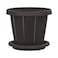 Cosmoplast Cedargrain Flower Pot With Tray Dark Brown 12inch