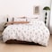 Luna Home-Queen size 6 piece duvet cover set modern tile print bedding set white.
