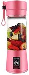 Generic USB Mini Electric Handheld Fruit Juicer Blender Cup, 380ml - Pink
