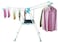 Foldable Cloth Dry Stand Silver/Violet 55X182Centimeter