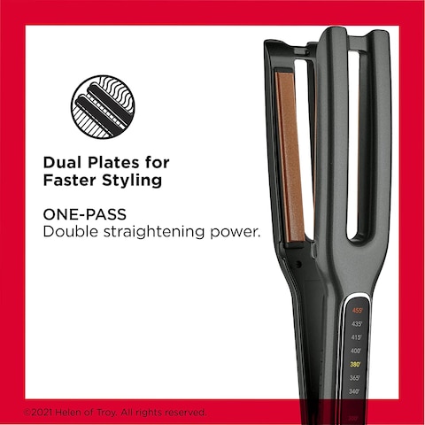 Revlon Double Straight Copper Ceramic Dual Plate Hair Straightener, Faster Styling And Reduced Damage