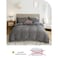 Luna Home Queen Size 6 Pieces Bedding Set, Washable Cotton Dark Gray Color