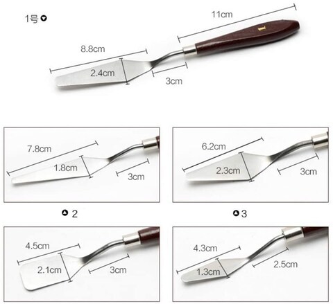 Generic Metermall 5Pcs/Set Stainless Iron Oil Painting Scraper Supplies Oil Painting Shovel Palette Knife