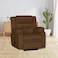 In House Velvet Rocking &amp; Rotating Recliner Chair - Brown - NZ30